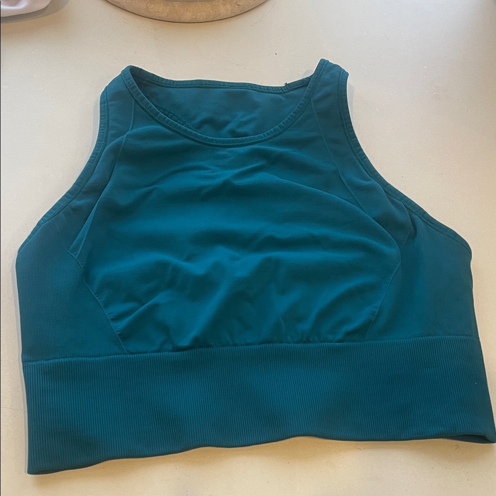 lululemon athletica Teal High-Neck Crop Tank